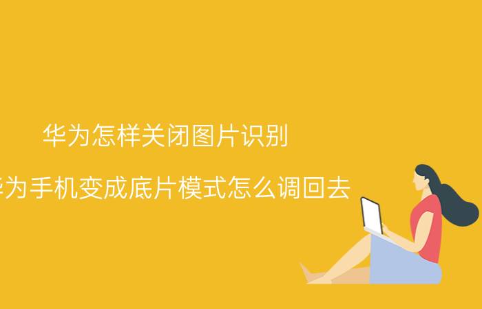 华为怎样关闭图片识别 华为手机变成底片模式怎么调回去？